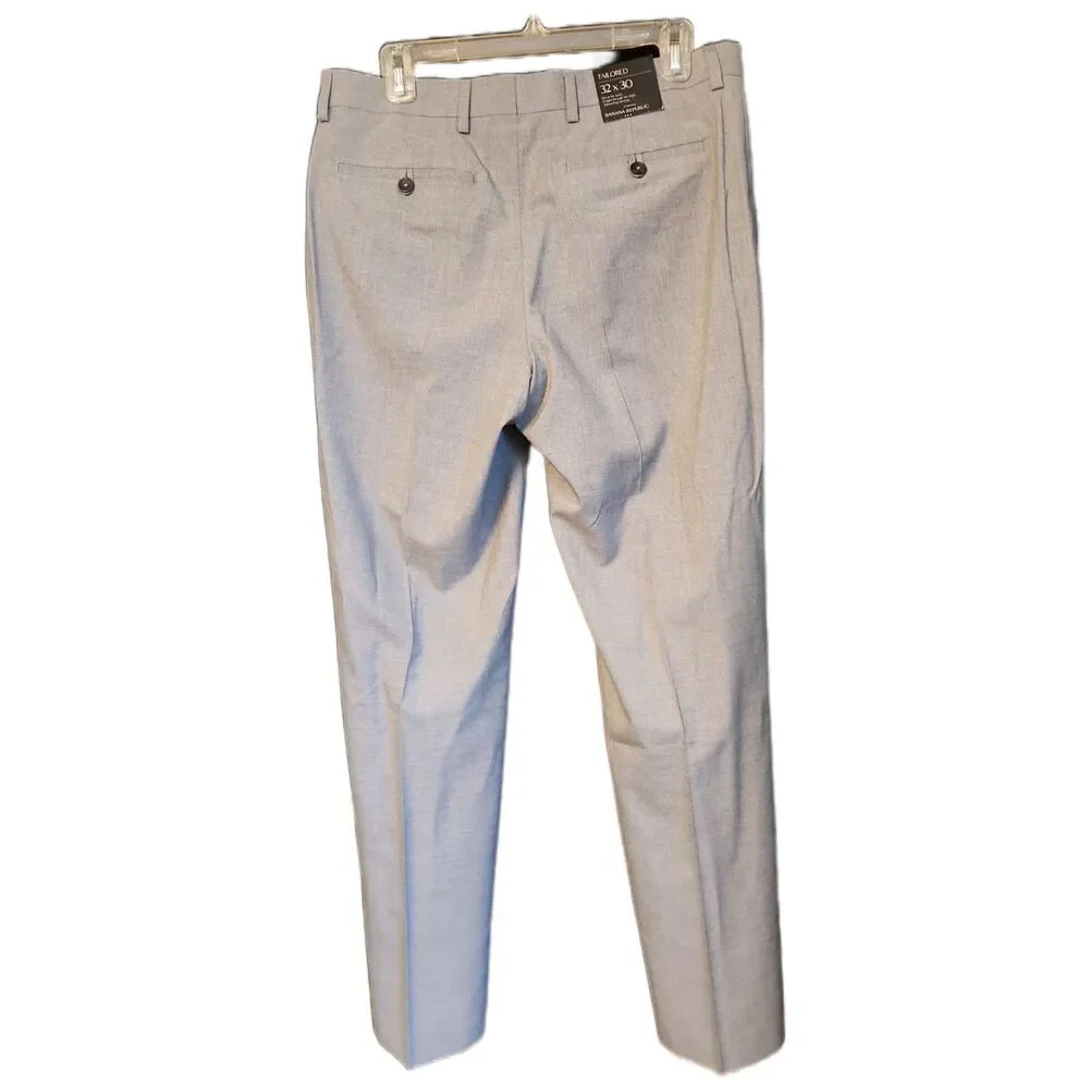 Banana Republic Mens Dress Pants Grey Tailored Fit 32 X 30